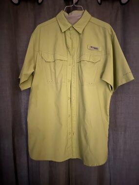 Columbia Men’s Short-Sleeve Button-Down Shirt - Lime Green